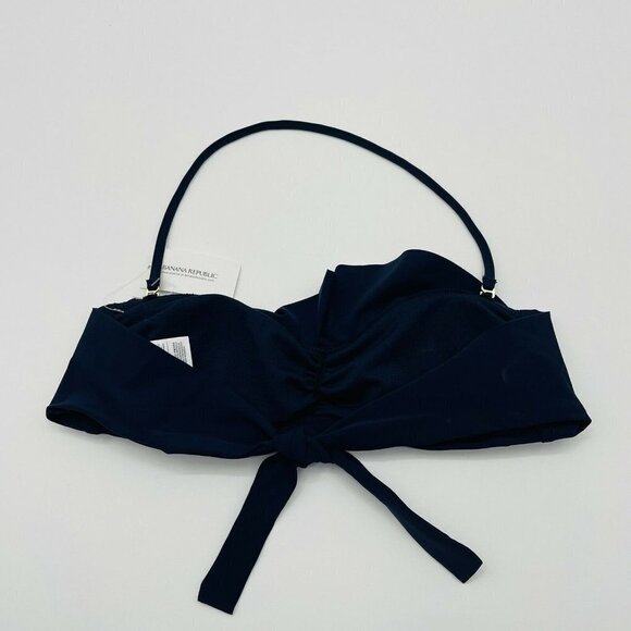Banana Republic Womens Size Small Ruffle Halter Bikini Swim Top Navy Blue 545 - Picture 3 of 5